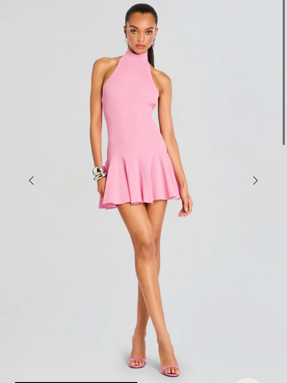 RETROFETE QUINN METALLIC KNIT DRESS - Pink